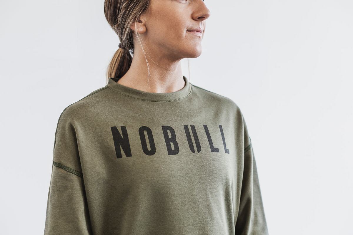 Nobull Crew Women's Sweatshirts Green | Australia (QI9435)